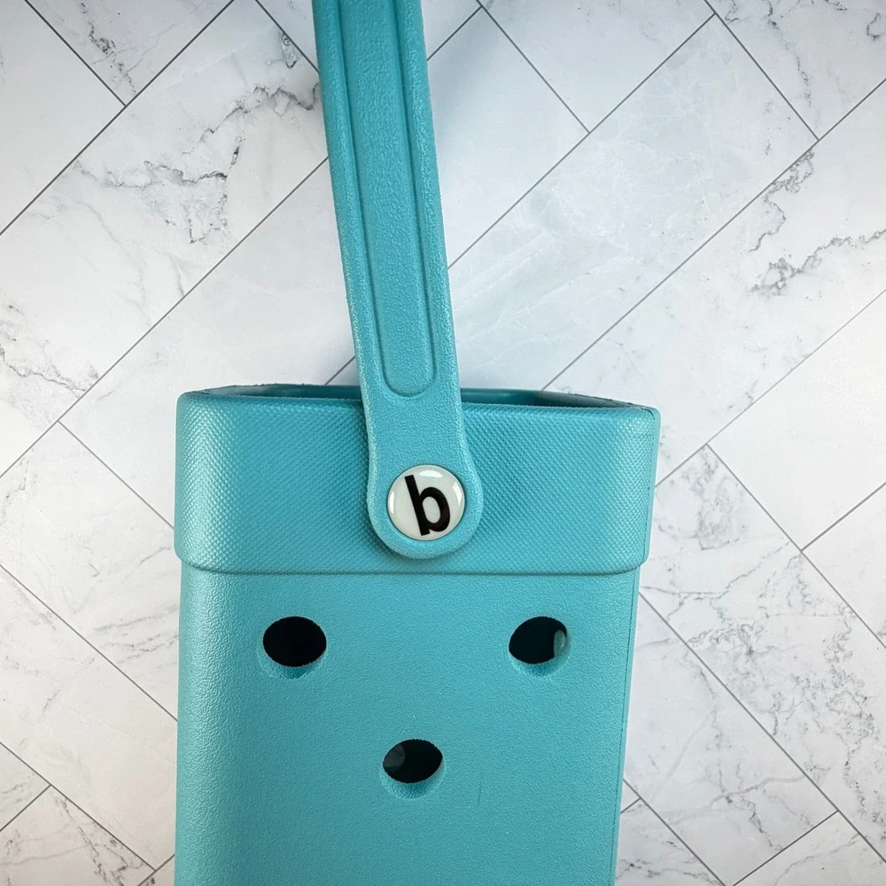 Bogg Bag BYO Wine Water Tote Bag Turquoise Blue EVA Waterproof Excellent